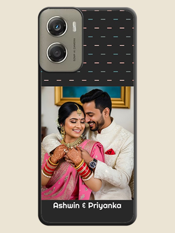 Custom Line Pattern Design with Text On Space Black Custom Soft Matte Mobile Back Cover - Motorola Moto G06 Power