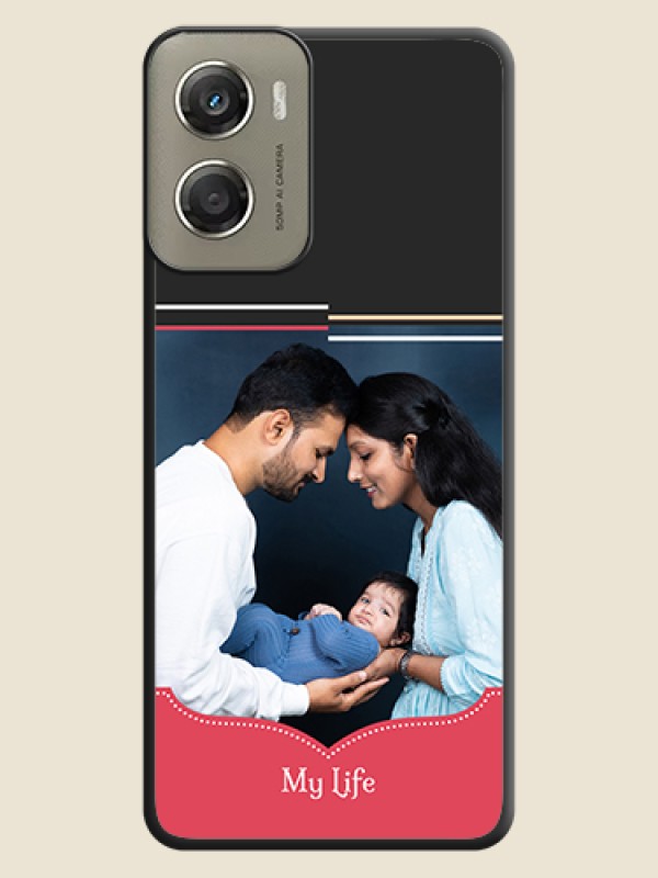 Custom Classic Plain Design with Name On Space Black Custom Soft Matte Mobile Back Cover - Motorola Moto G06 Power