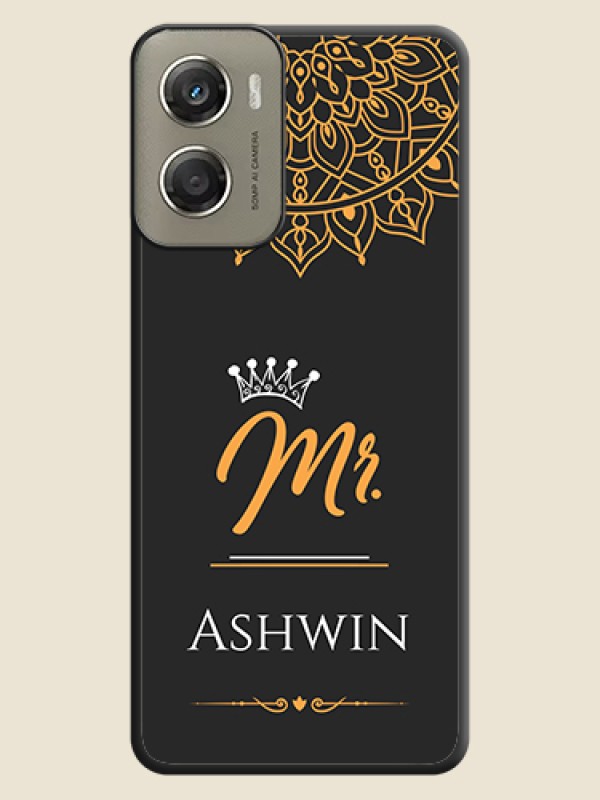 Custom Mr Name with Floral Design On Space Black Custom Soft Matte Mobile Back Cover - Motorola Moto G06 Power