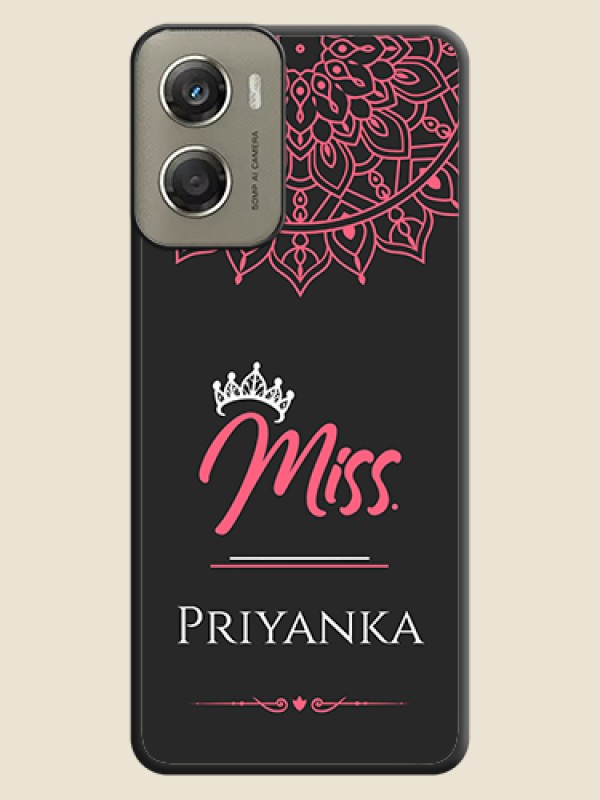 Custom Mrs Name with Floral Design On Space Black Custom Soft Matte Mobile Back Cover - Motorola Moto G06 Power