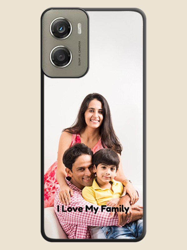 Custom Full Single Pic Upload With Text On Space Black Custom Soft Matte Mobile Back Cover - Motorola Moto G06 Power