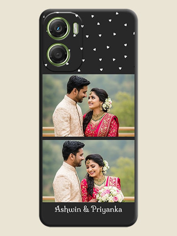 Custom Miniature Love Symbols with Name On Space Black Custom Soft Matte Mobile Back Cover - Motorola Moto G06