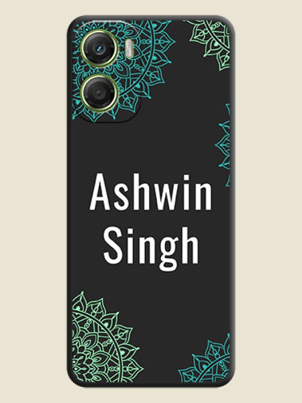 Custom Your Name with Floral Design On Space Black Custom Soft Matte Mobile Back Cover - Motorola Moto G06