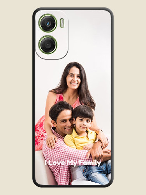 Custom Full Single Pic Upload With Text On Space Black Custom Soft Matte Mobile Back Cover - Motorola Moto G06