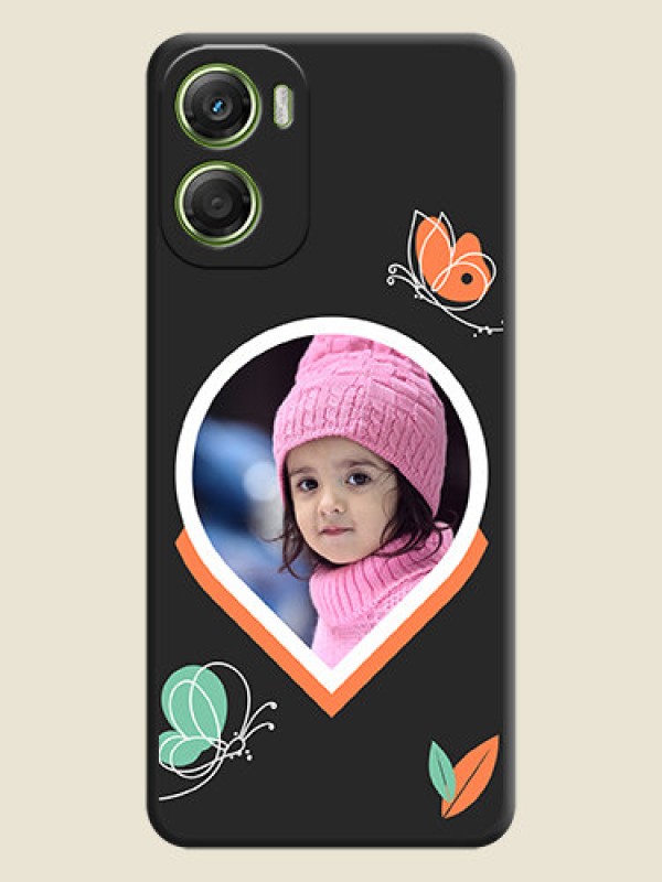 Custom Upload Pic With Simple Butterly Design On Space Black Custom Soft Matte Mobile Back Cover - Motorola Moto G06