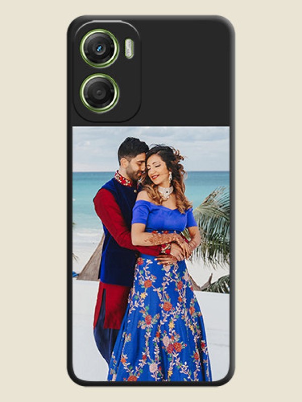 Custom Image Upload With Space Black Color On Custom Soft Matte Mobile Back Cover - Motorola Moto G06