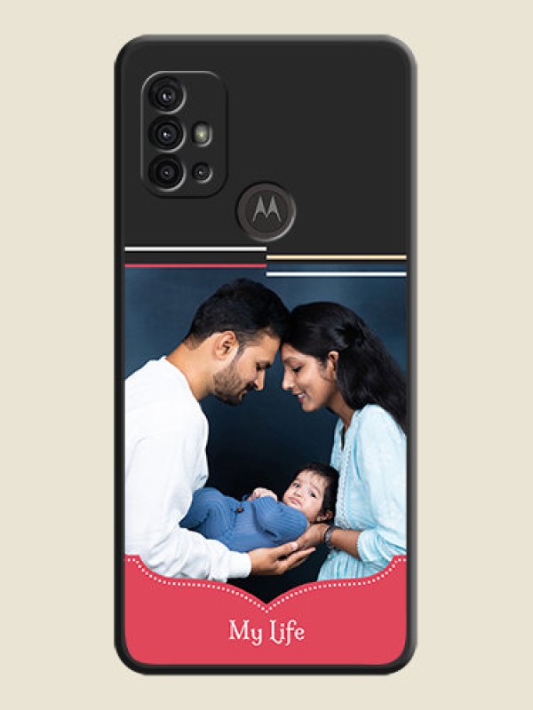 Custom Classic Plain Design with Name on Photo on Space Black Soft Matte Phone Cover - Moto G10 Power