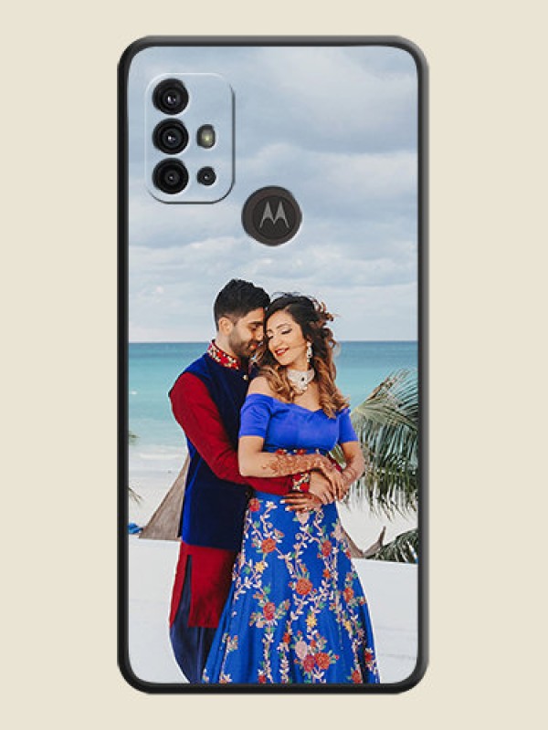 Custom Full Single Pic Upload On Space Black Personalized Soft Matte Phone Covers -Motorola Moto G10 Power