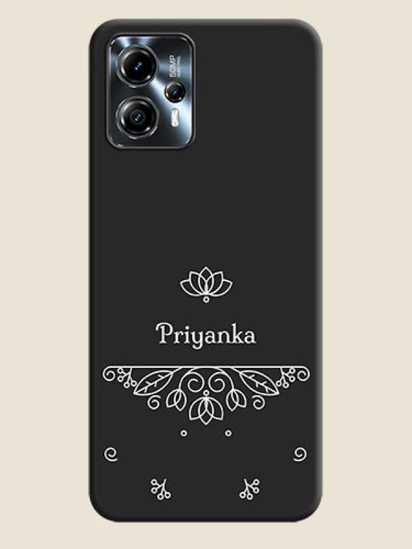 Custom Lotus Garden Custom Text On Space Black Personalized Soft Matte Phone Covers -Motorola Moto G13