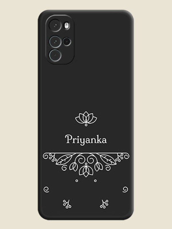 Custom Lotus Garden Custom Text On Space Black Personalized Soft Matte Phone Covers -Motorola Moto G22