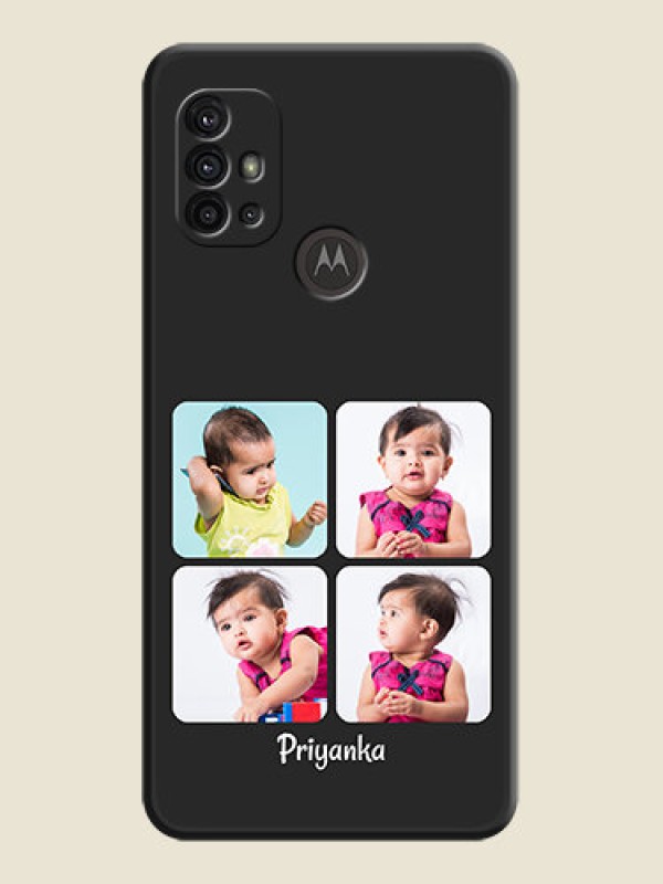 Custom Floral Art with 6 Image Holder on Photo on Space Black Soft Matte Mobile Case - Motorola Moto G30