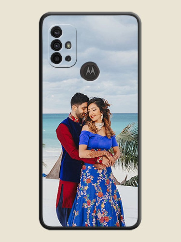 Custom Full Single Pic Upload On Space Black Personalized Soft Matte Phone Covers -Motorola Moto G30