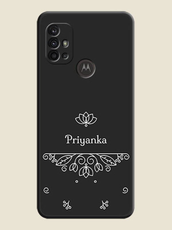 Custom Lotus Garden Custom Text On Space Black Personalized Soft Matte Phone Covers -Motorola Moto G30