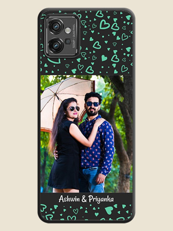 Custom Sea Green Indefinite Love Pattern on Photo on Space Black Soft Matte Mobile Cover - Motorola Moto G32
