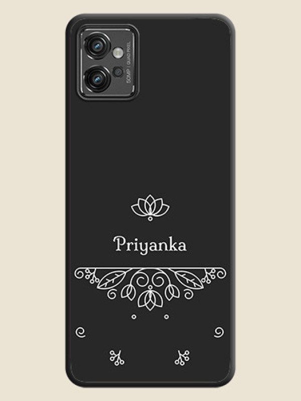 Custom Lotus Garden Custom Text On Space Black Personalized Soft Matte Phone Covers -Motorola Moto G32
