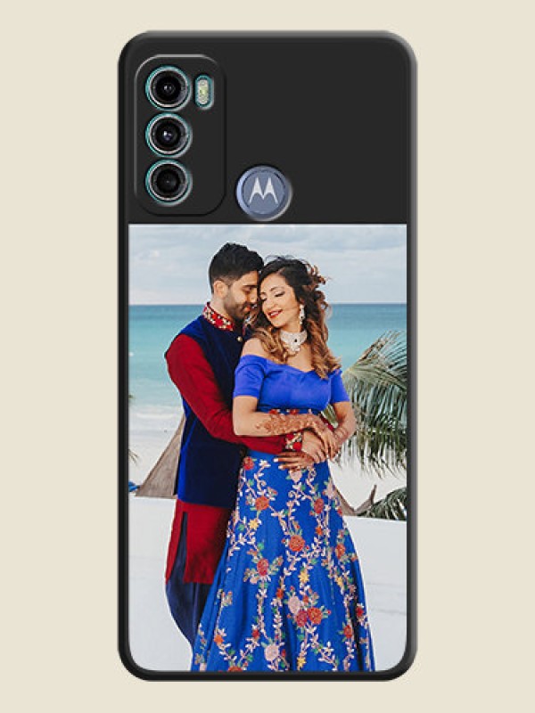 Custom Image Upload With Space Black Color On Custom Soft Matte Mobile Back Cover - Motorola Moto G40 Fusion