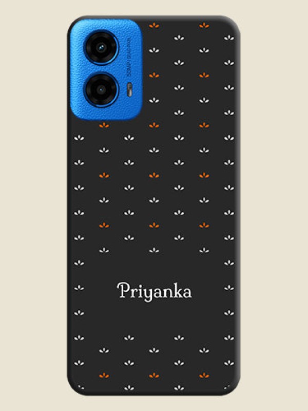 Custom Simple Pattern With Custom Text On Space Black Custom Soft Matte Mobile Back Cover - Motorola Moto G45 5G