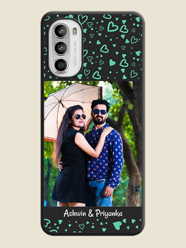Custom Sea Green Indefinite Love Pattern on Photo on Space Black Soft Matte Mobile Cover - Moto G52