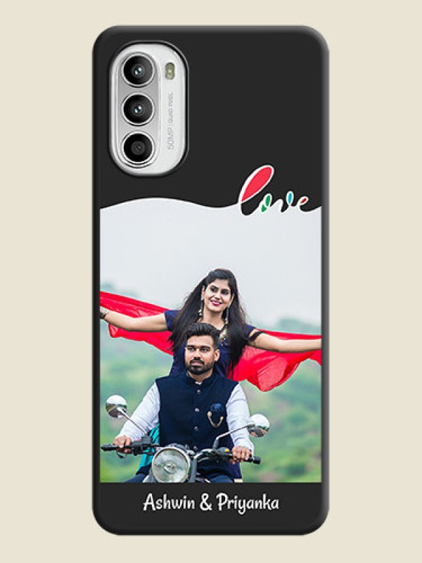 Custom Fall in Love Pattern with Picture on Photo on Space Black Soft Matte Mobile Case - Moto G52