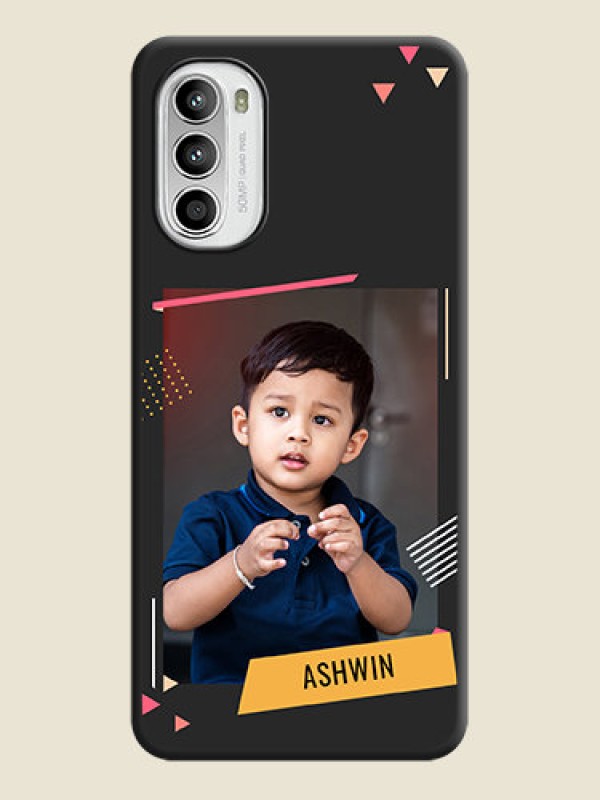 Custom Photo Frame with Triangle Small Dots on Photo on Space Black Soft Matte Back Cover - Moto G52