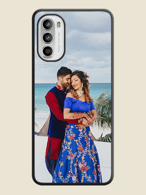 Custom Full Single Pic Upload On Space Black Personalized Soft Matte Phone Covers -Motorola Moto G52