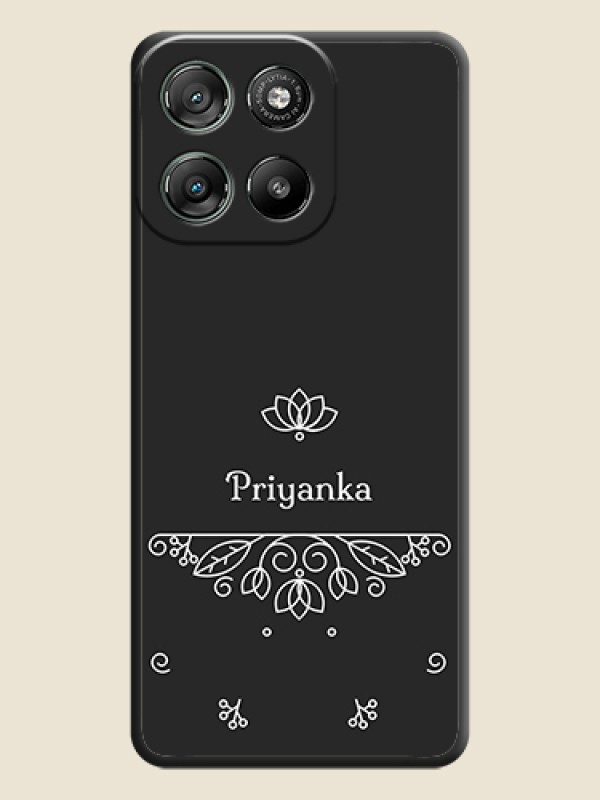 Custom Lotus Garden Custom Text On Space Black Custom Soft Matte Mobile Back Cover - Motorola Moto G57 Power