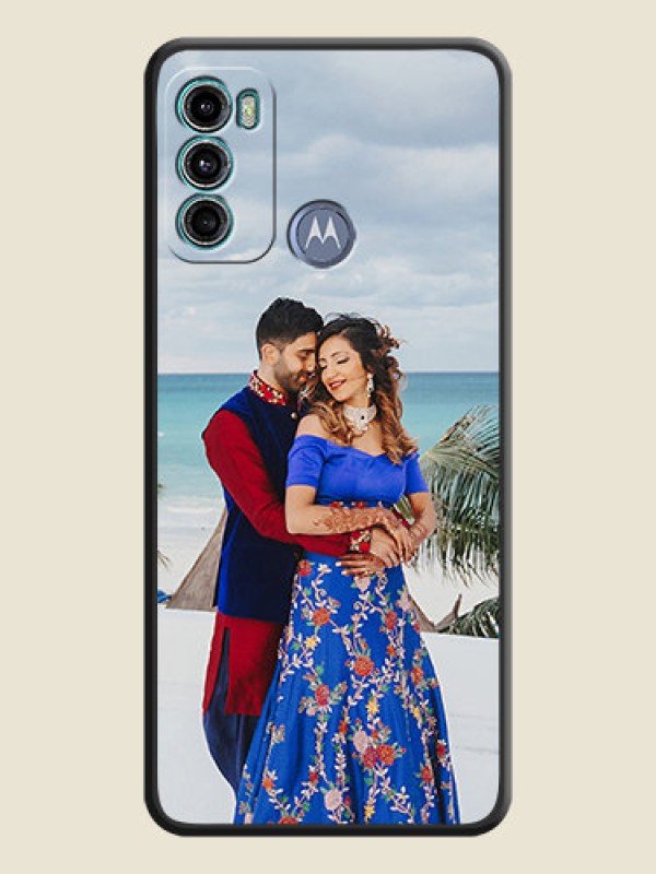 Custom Full Single Pic Upload On Space Black Personalized Soft Matte Phone Covers -Motorola Moto G60