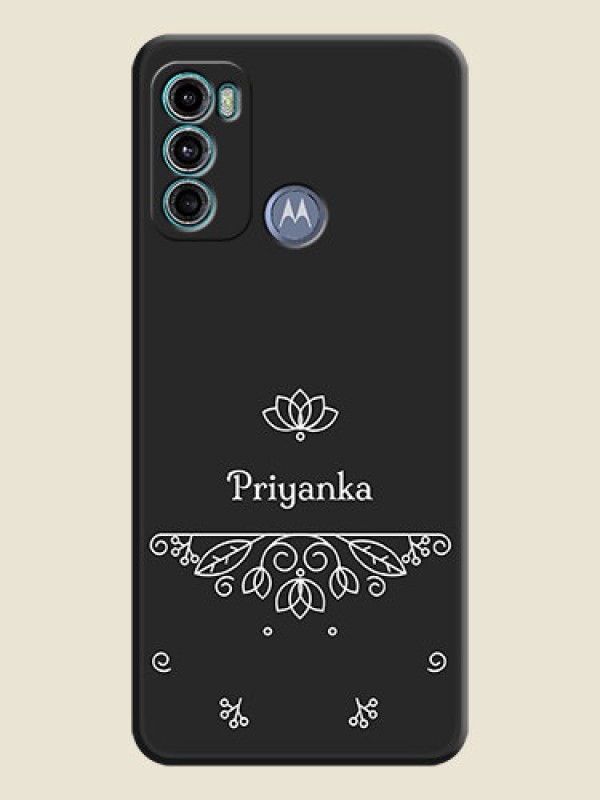 Custom Lotus Garden Custom Text On Space Black Personalized Soft Matte Phone Covers -Motorola Moto G60