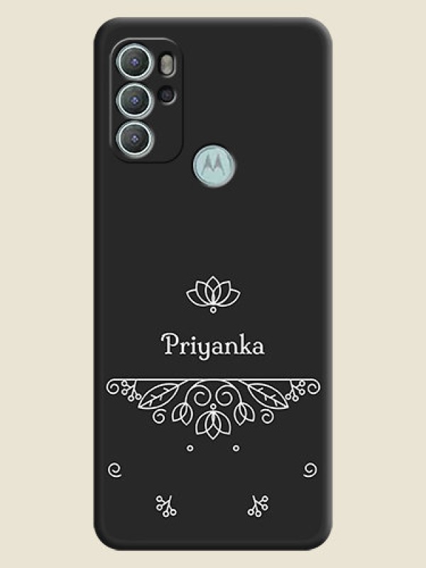 Custom Lotus Garden Custom Text On Space Black Personalized Soft Matte Phone Covers -Motorola Moto G60S