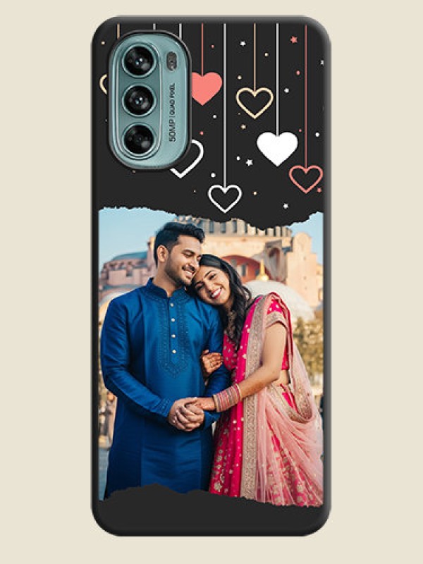 Custom Love Hangings with Splash Wave Picture on Space Black Custom Soft Matte Phone Back Cover - Moto G62