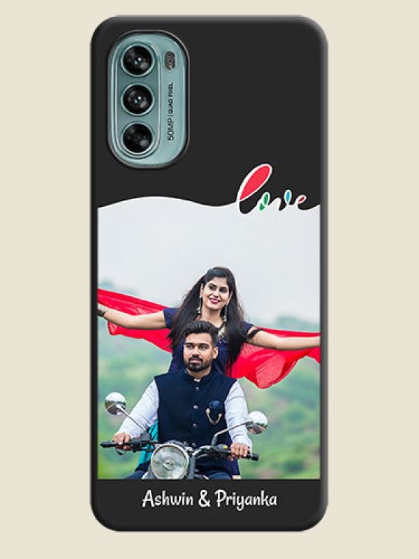 Custom Fall in Love Pattern with Picture on Photo on Space Black Soft Matte Mobile Case - Moto G62