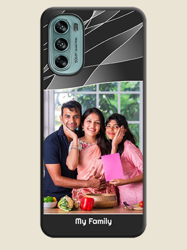 Custom Mixed Wave Lines on Photo on Space Black Soft Matte Mobile Cover - Moto G62