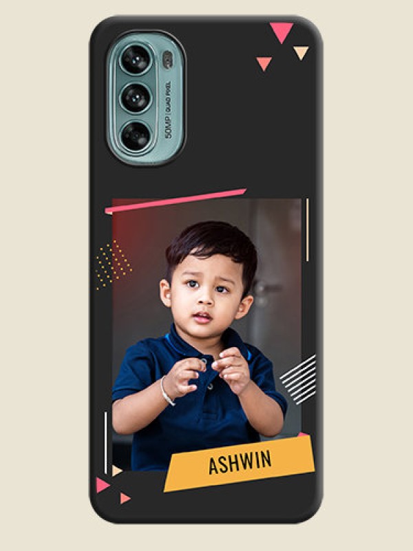 Custom Photo Frame with Triangle Small Dots on Photo on Space Black Soft Matte Back Cover - Moto G62