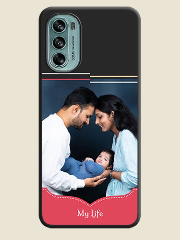 Custom Classic Plain Design with Name on Photo on Space Black Soft Matte Phone Cover - Moto G62