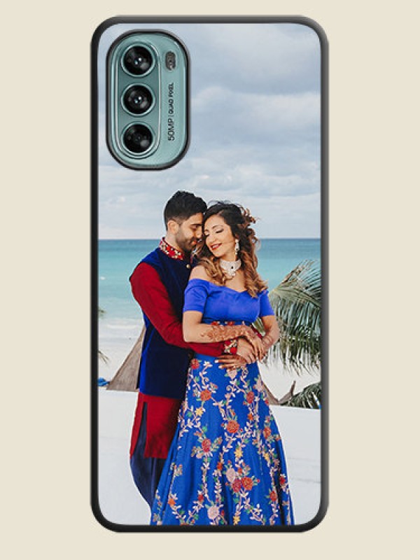 Custom Full Single Pic Upload On Space Black Personalized Soft Matte Phone Covers -Motorola Moto G62