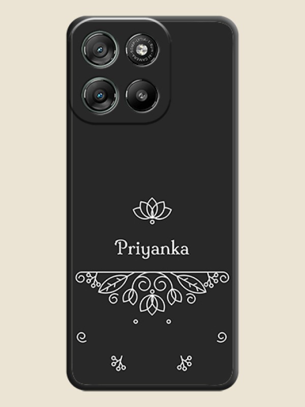 Custom Lotus Garden Custom Text On Space Black Custom Soft Matte Mobile Back Cover - Motorola Moto G67 Power