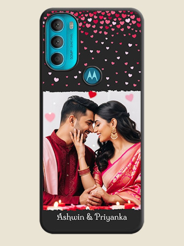 Custom Fall in Love with Your Partner  on Photo on Space Black Soft Matte Phone Cover - Moto G71 5G