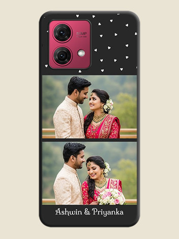 Custom Miniature Love Symbols with Name on Space Black Custom Soft Matte Back Cover - Motorola Moto G84 5G