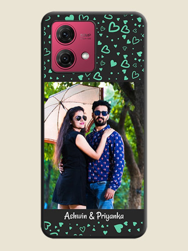 Custom Sea Green Indefinite Love Pattern - Photo on Space Black Soft Matte Mobile Cover - Motorola Moto G84 5G