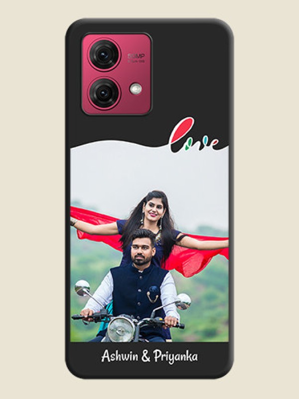 Custom Fall in Love Pattern with Picture - Photo on Space Black Soft Matte Mobile Case - Motorola Moto G84 5G