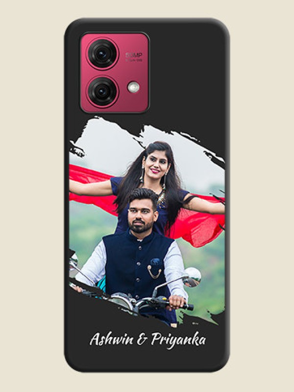 Custom Grunge Brush Strokes - Photo on Space Black Soft Matte Back Cover - Motorola Moto G84 5G