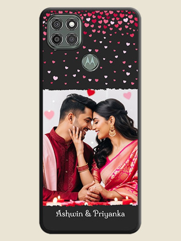Custom Fall in Love with Your Partner on Photo on Space Black Soft Matte Phone Cover - Moto G9 Power