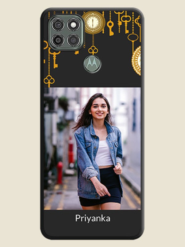 Custom Decorative Design with Text on Space Black Custom Soft Matte Back Cover - Moto G9 Power