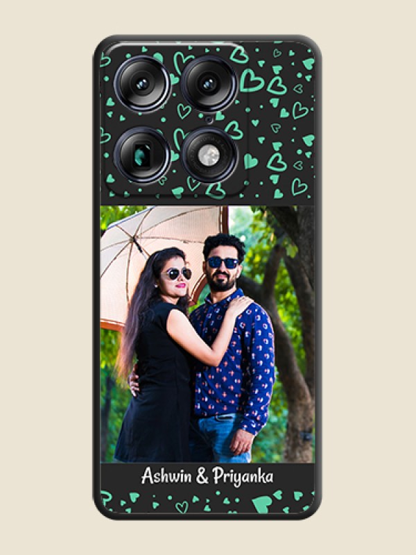 Custom Sea Green Indefinite Love Pattern on Photo On Space Black Custom Soft Matte Mobile Back Cover - Motorola Signature 5G