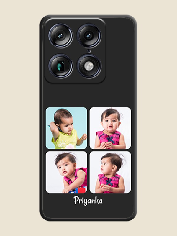 Custom Floral Art with 6 Image Holder on Photo On Space Black Custom Soft Matte Mobile Back Cover - Motorola Signature 5G