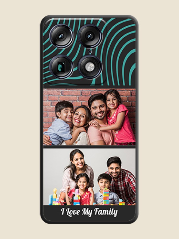 Custom Wave Pattern with 2 Image Holder On Space Black Custom Soft Matte Mobile Back Cover - Motorola Signature 5G