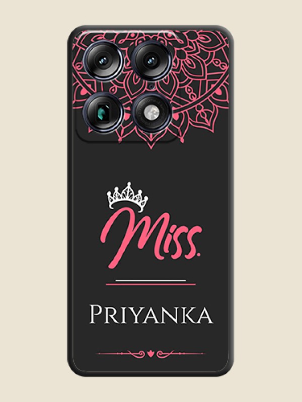 Custom Mrs Name with Floral Design On Space Black Custom Soft Matte Mobile Back Cover - Motorola Signature 5G
