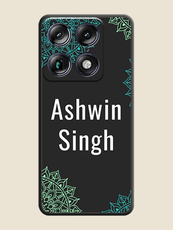 Custom Your Name with Floral Design On Space Black Custom Soft Matte Mobile Back Cover - Motorola Signature 5G