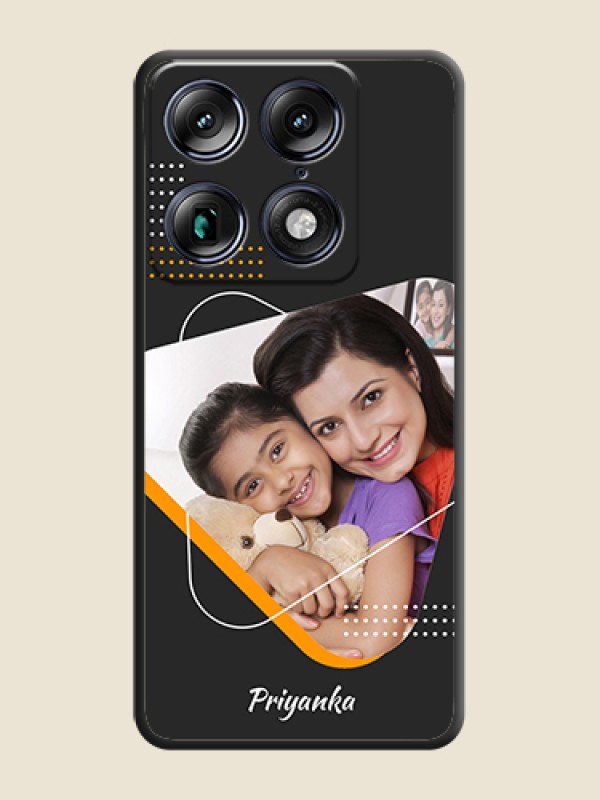 Custom Yellow Triangle on Photo On Space Black Custom Soft Matte Mobile Back Cover - Motorola Signature 5G