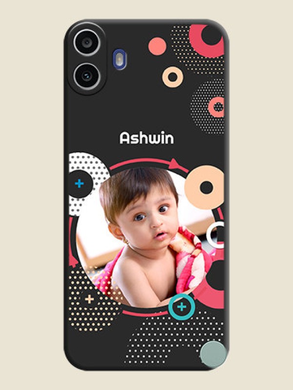 Custom Multicoloured Round Image On Space Black Custom Soft Matte Mobile Back Cover - Nothing Cmf Phone 1